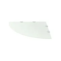 vidaxl étagères d'angle 2 pcs et supports chromés verre blanc 45x45 cm 3051600