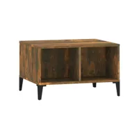 table de salon chêne fumé 60x50x36,5 cm bois d'ingénierie