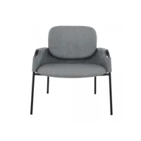 fauteuil lounge moderne en tissu et métal sona