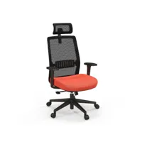 chaise de bureau ergonomique réglable en hauteur dossier respirant soutien lombaire appui-tête 3d confortable pour bureau étude salle de conférence noir orange helloshop26 20_0002170