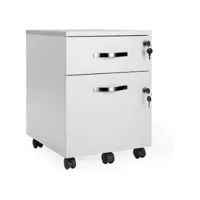 bloc de tiroir de nancy - casier en acier sur roues - armoire de bureau - conteneur à roulettes - blanc