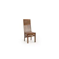 chaise bois rotin marron 45x50x110cm - bois-rotin - décoration d'autrefois