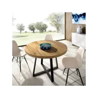 table extensible dazz, console extensible ronde, table à manger polyvalente ovale, 110-158x110h77 cm, chêne nodi 8052773876582