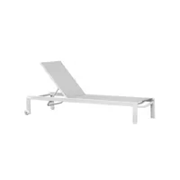 chaise longue de jardin réglable en aluminium avec 2 roulettes - moli 95280010