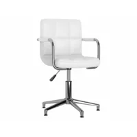 chaise de bureau pivotante blanc similicuir 2
