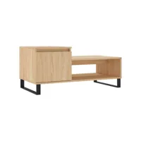 table de salon chêne sonoma 100x50x45 cm bois d'ingénierie