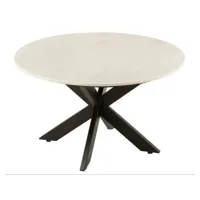 table de salon marc marbre/metal noir/blanc