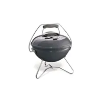 weber barbecue a charbon portable smokey joe premium ø37 cm - acier chromé - bleu