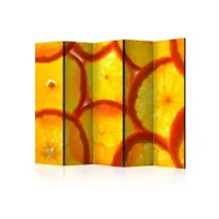 paris prix - paravent 5 volets orange slices 172x225cm