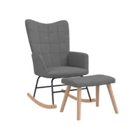 fauteuil salon - fauteuil à bascule avec tabouret gris foncé tissu 61x78x98 cm - design rétro best00005027212-vd-confoma-fauteuil-m05-175