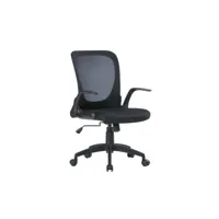 chaise de bureau wellington, chaise de direction en maille avec accoudoirs, siège ergonomique avec accoudoirs rabattables, 60x59h86/96 cm, noir 8052773853712