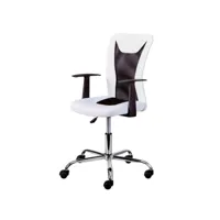 paris prix - fauteuil de bureau gaspard 89-99cm blanc & noir