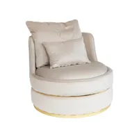fauteuil élégant et original, en tissu rembourré, couleur crème, dimensions 84 x 72 x 84 cm 8052773831710