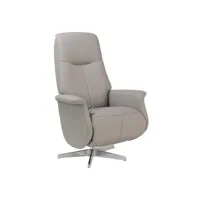 fauteuil de relaxation manuel - grapheus - cuir gris tourterelle