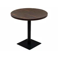 table haute mange debout bar bistrot mdf et acier rond 80 cm frêne foncé marron helloshop26 0902112