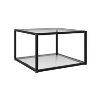 table basse table de salon  bout de canapé transparent 60x60x35 cm verre trempé meuble pro frco93769