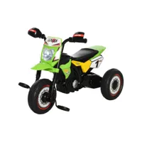 tricycle enfants moto cross effets musicaux et lumineux coffre rangement