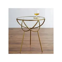 table d'appoint lune d'or verre et métal doré azura-43226