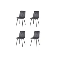 chaise de salle à manger moderne en velours steel (lot de 4)