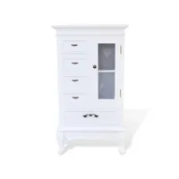 buffet bahut armoire console meuble de rangement avec 5 tiroirs et 2 étagères blanc helloshop26 4402197