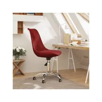chaise pivotante de bureau rouge bordeaux tissu 2