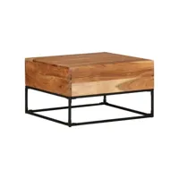 table basse table de salon  bout de canapé 68x68x41 cm bois d'acacia solide meuble pro frco74646
