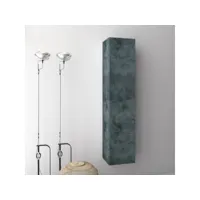 colonne de salle de bain mélaminé bleu effet pierre olo l 34 cm