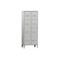 armoire vestiaire multicases 2 colonnes 8 cases - l2g -  - acier700battante x500x1800mm