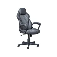 solea - fauteuil de bureau simili cuir coloris gris et noir