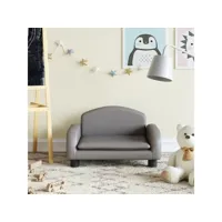 canapé pour enfants confortable canapé sofa de salon - gris 50x40x30 cm similicuir meuble pro frco25176