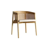 chaise en bois d´orme, de couleur marron, 62x55x70 cm