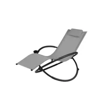 giantex chaise longue à bascule pliante chaise orbitale extérieure avec coussin repose-tête amovible et porte-gobelet