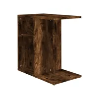 vidaxl table d'appoint chêne fumé 50x30x50 cm bois d'ingénierie