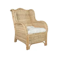 canapé avec coussin canapé fixe  canapé scandinave sofa rotin naturel et lin meuble pro frco44843