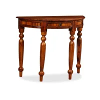 table console bois solide de sesham 90 x 40 x 76 cm demi-ronde