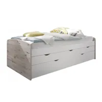 lit banquette nasri 90x200 avec tiroir de lit - chêne sabléblanc