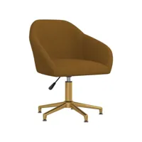chaise pivotante de bureau marron velours 5