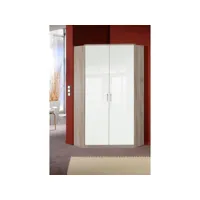 armoire dressing d'angle cooper 2 portes 95*95 laquée blanc - décor chêne 20100889498