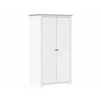 garde-robe bodo blanc 101x52x176,5 cm armoire penderie multi-rangement bois massif de pin fr2024