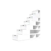 escalier cube de rangement hauteur 175 cm  blanc esc175-lb