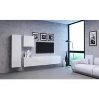 ensemble de meubles de salon 2 - blanc/blanc brillant - style moderne vivo set 2