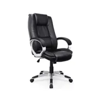 chaise de bureau, fauteuil ergonomique de haut dossier  hauteur ajustable, siège en similicuir, noir - intimate wm heart