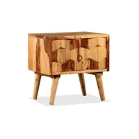 table de nuit chevet commode armoire meuble chambre meuble de chevet avec 1 tiroir bois massif de sesham helloshop26 1402087