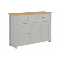 buffet bahut armoire console meuble de rangement gris 112 cm helloshop26 4402264