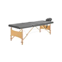 table de massage avec 4 zones cadre en bois banc de massage appuie-tête accoudoir réglable lit de massage pliant pliable portable anthracite helloshop26 02_0001802