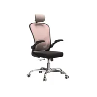 jeana - fauteuil de bureau ergonomique - hauteur ajustable - avec accoudoirs - chaise de bureau pivotante - rose