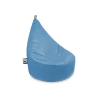 pouf fauteuil similicuir indoor bleu ciel happers xl 3806106