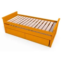 lit gigogne maxi 90x200 bois + tiroirs de rangement 90x200  orange tirtop-o