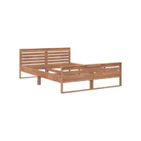 lit double-140 x 200 cm, cadre de lit, lit adulte, structure de lit bois de teck massif meuble pro jkf966154