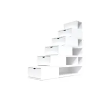 escalier cube de rangement hauteur 150cm  blanc esc150-lb